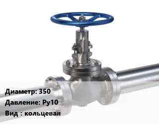 Задвижка нержавеющая 350 Ру10 кольцевая